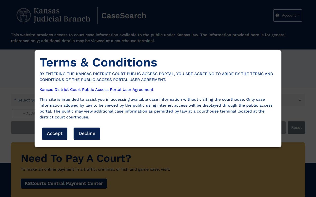 Gove County court records after jail arrest Kansas CaseSearch portal